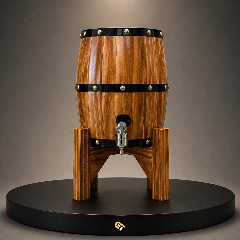 Wooden Barrel Dispenser 3 Lit