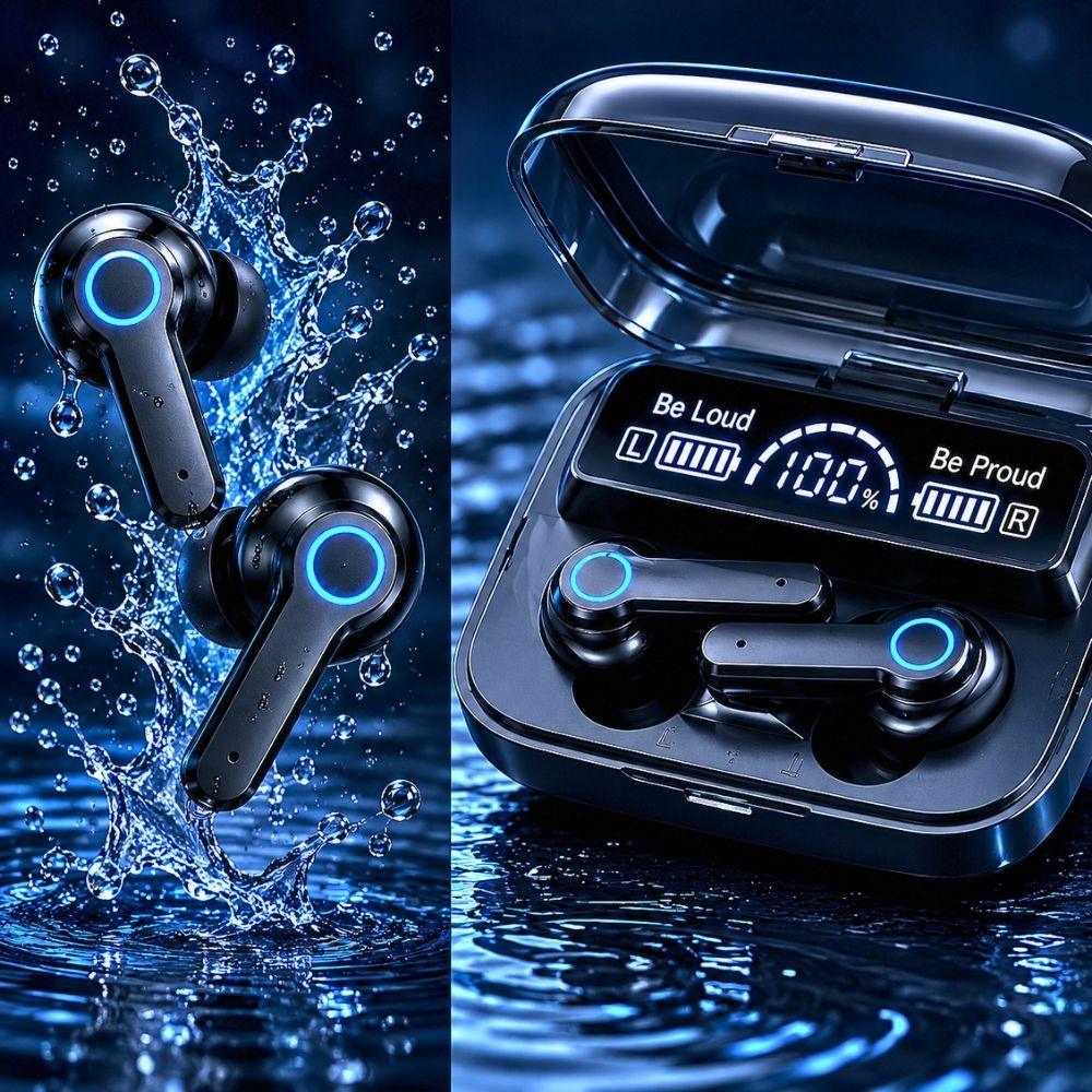 Bluetooth Earbuds attached to keychain

