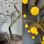 Close-up of Bonsai Tree 36-LED lamp branches and glowing LED lights