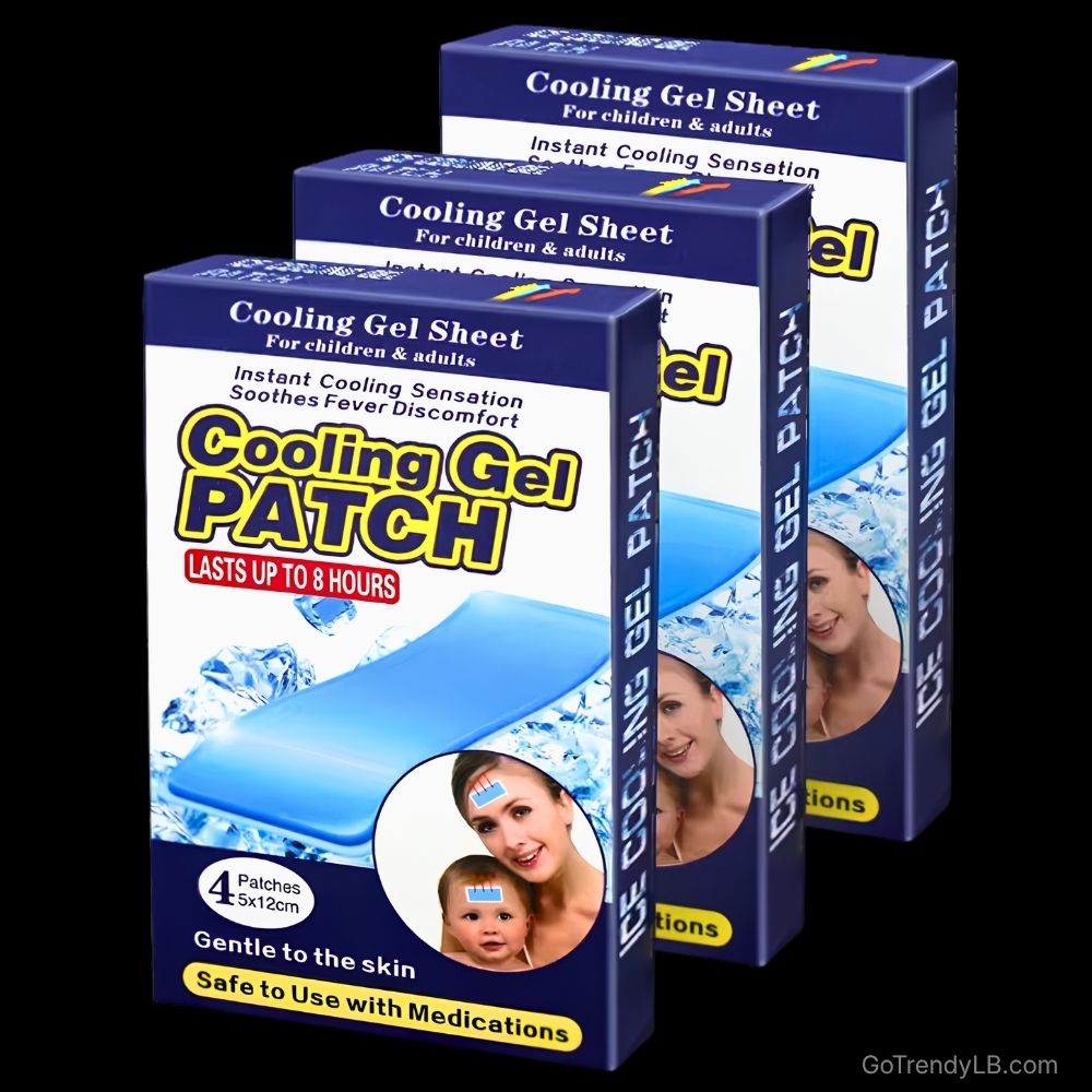Cooling gel patches designed to provide instant cooling comfort for forehead, neck, body, and everyday use