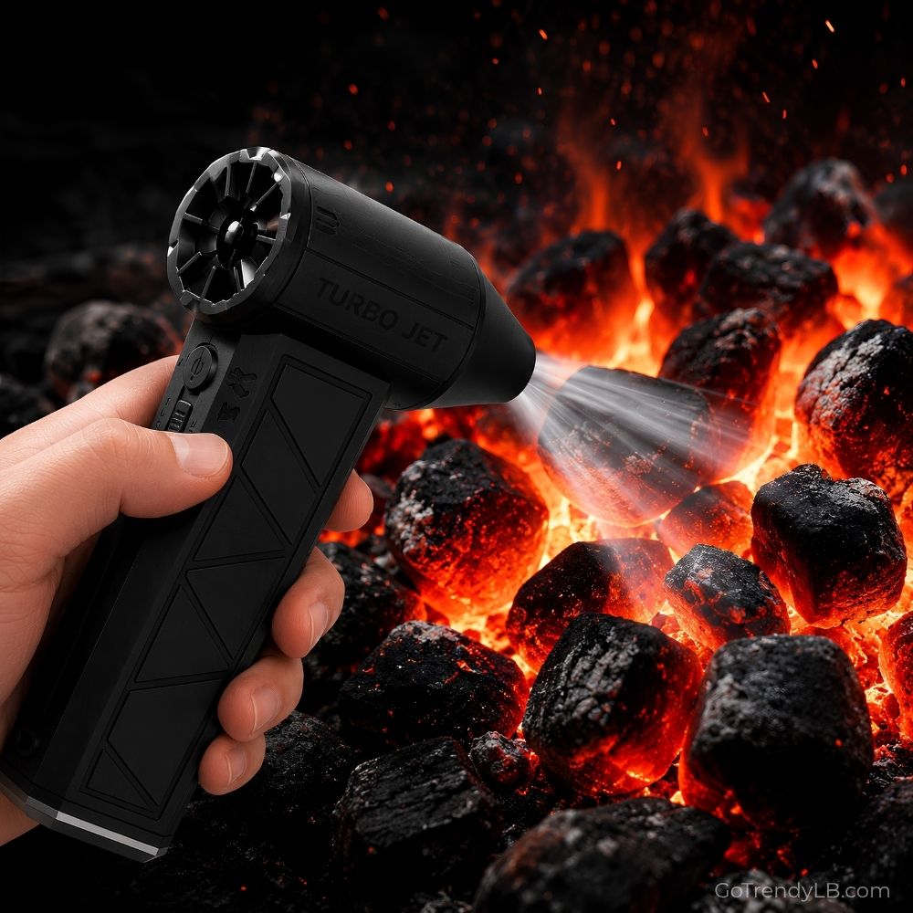 High-power cordless turbo jet air duster for cleaning cars, electronics, keyboards, and outdoor surfaces