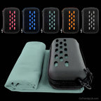 Quick-dry microfiber towel with EVA travel case for beach, gym, travel, and outdoor activities