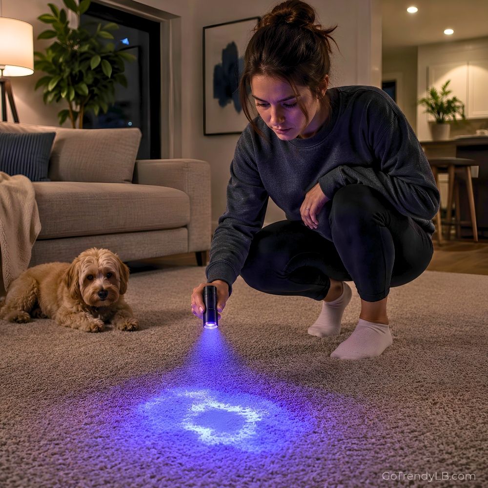 365nm UV black light flashlight for pet stain detection, counterfeit money verification, and scorpion detection