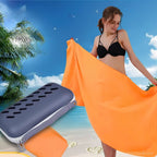 Quick-dry microfiber towel with EVA travel case for beach, gym, travel, and outdoor activities