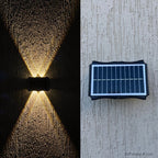 Solar Wall Light solar panel close-up 4LED
