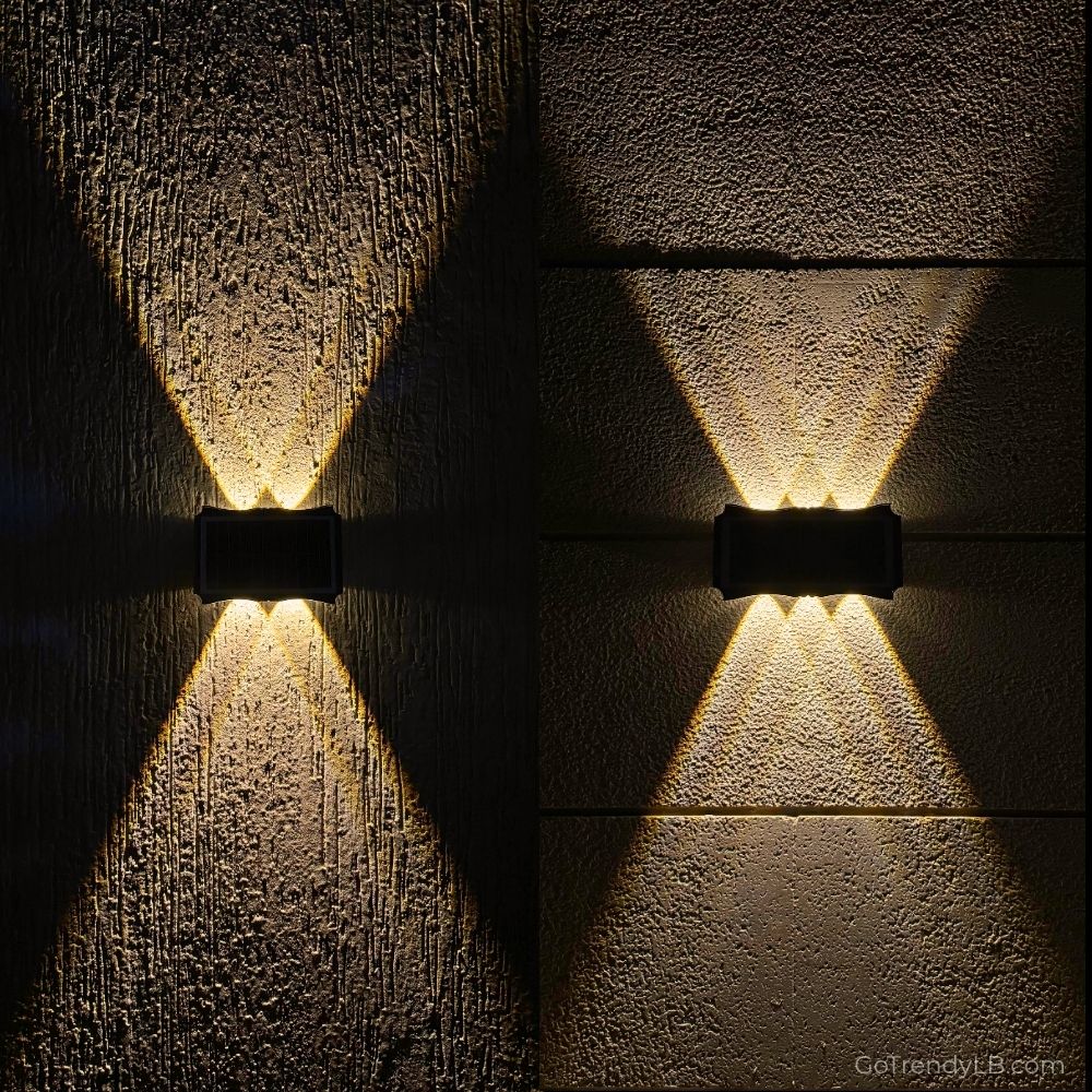Modern waterproof solar wall light with up and down LED lighting effect for outdoor spaces Lebanon