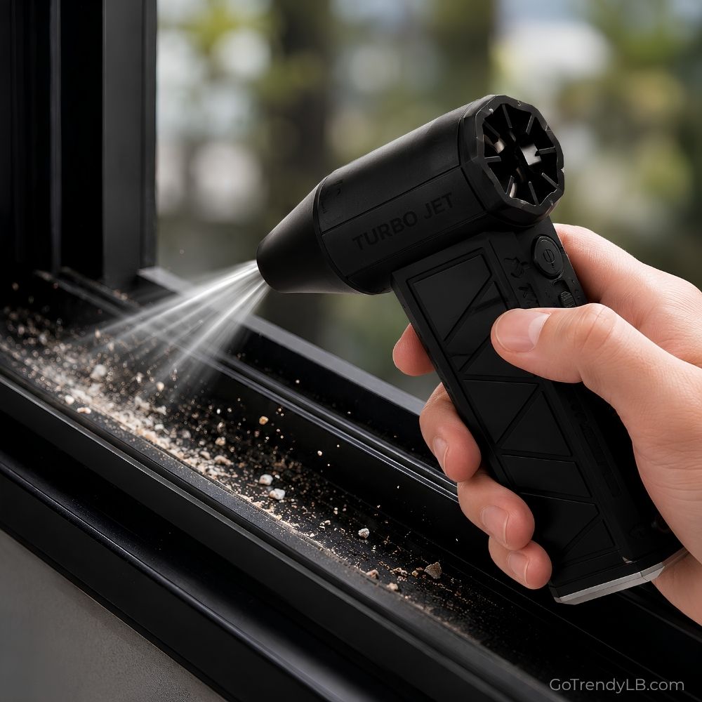 High-power cordless turbo jet air duster for cleaning cars, electronics, keyboards, and outdoor surfaces