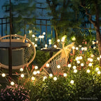 Solar firefly garden lights with warm swaying LED illumination for outdoor pathways and gardens